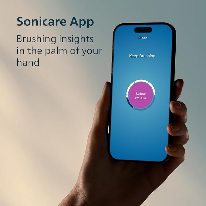 Philips Sonicare 6700 Series Electric Toothbrush - Next-Generation Sonicare Technology Pressure Sensor 9 Brushing Settings SmarTimer BrushPacer 21-Day Runtime Travel Case Black HX7411/06