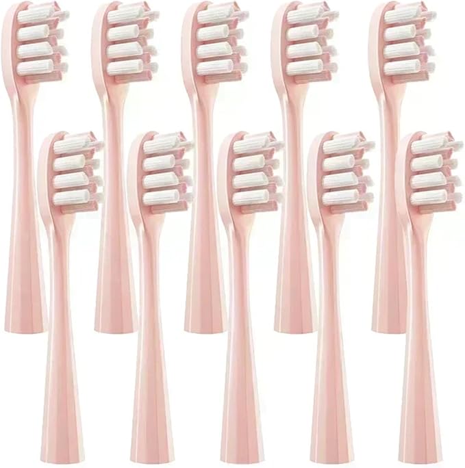 10pcs ReplacementCompatible for Usmile Y1/U1/U2 Toothbrush Heads Tooth Clean Brush Nozzles(10PinkWhiteR)