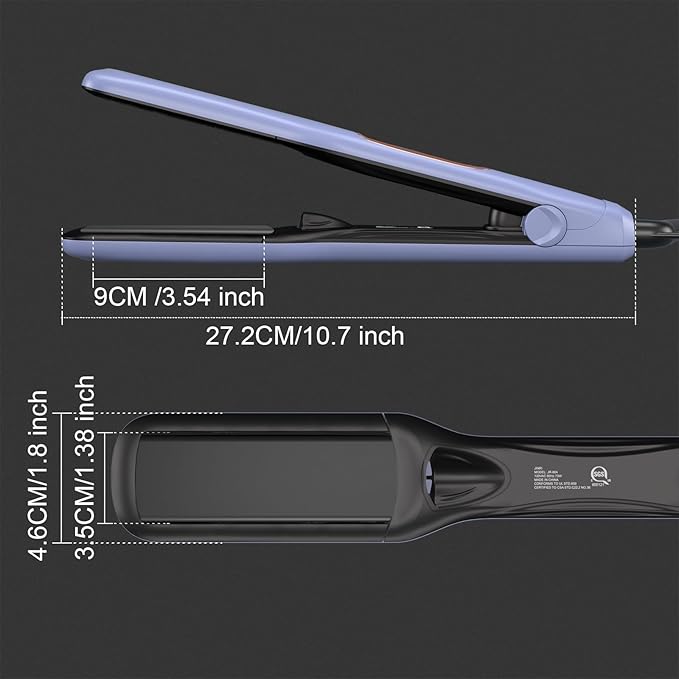 JINRI Hair Brush Hair Iron Pumped-Up Volume Adjustable Temp 360 ° Tail Rotation Lasting Volume for Short Or Thin Hair Dual Voltage (100-240V) Volumizing Hair Iron Purple 1.38 inch