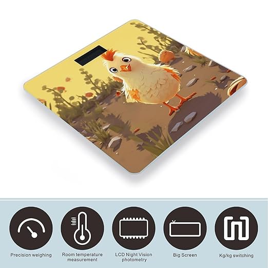 Chicken Chick Weight Scale for Body Weight Digital Bathroom Scale High Capacity Accurate Digital Weighing Scales and Easy-to-Read on Backlit LCD Display Scales
