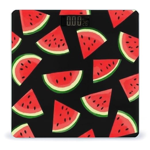 Women's Fashion Automatic Switch Digital Bathroom Weighing Scale Smart Scale Red Watermelon Black