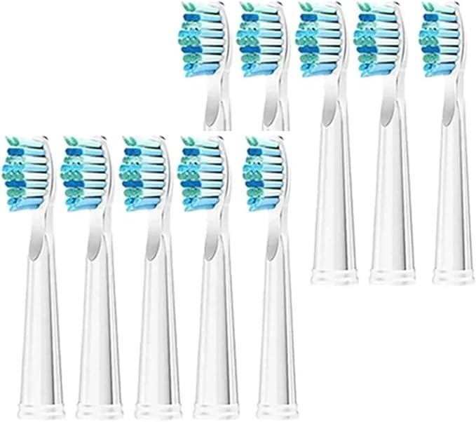 Replacement Toothbrush Heads Compatible for Seago SG-575/507B/551/958/908/909/917/610/659/719/910/548 Electric Toothbrush(White 10pcs)