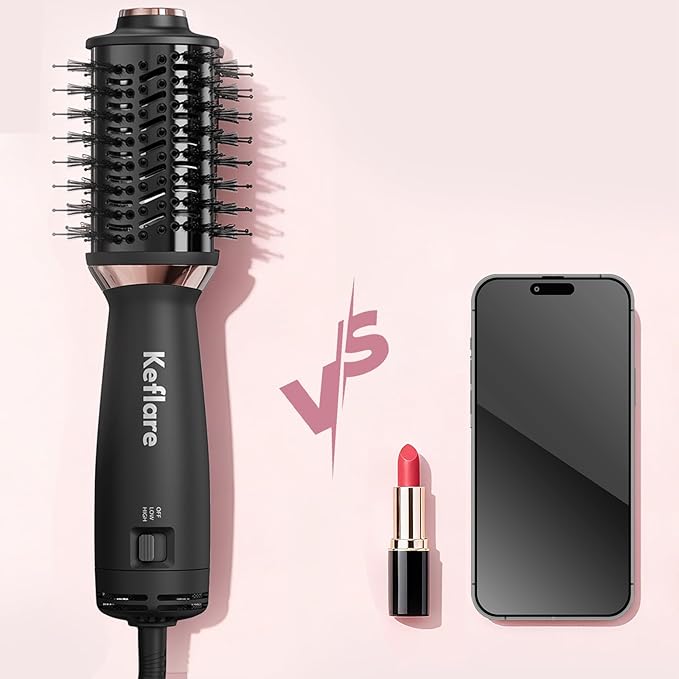 Mini Dual Voltage Hair Dryer Brush 2-in-1 Hot Air Brush for Travel One Step Blow Dryer &amp Styler for Drying Smoothing and Volumizing Hair