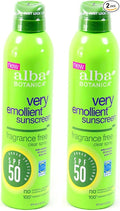 Alba Botanica Spf50 Sunscreen 6 Ounce Clear Spray Fragrance Fre (177ml) (2 Pack)