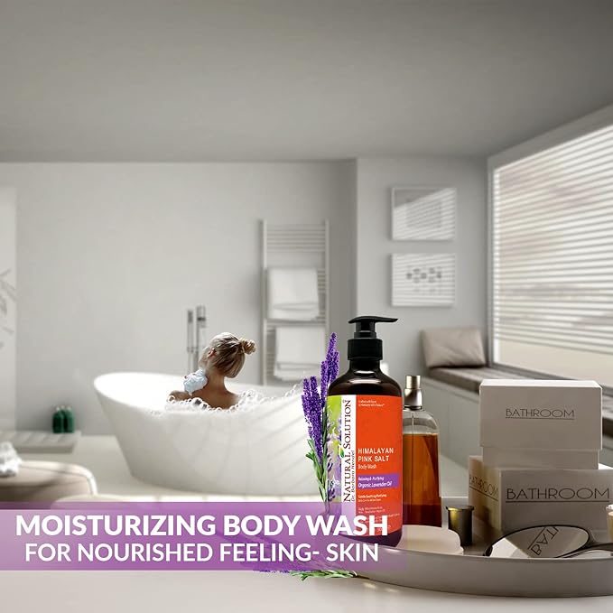 Natural Solution Body Wash Made With Himalayan Pink Salt &amp Organic Lavender Oil Purifying and Transforms The Even Driest Skin in Just One Shower 17 fl oz (6 Count)