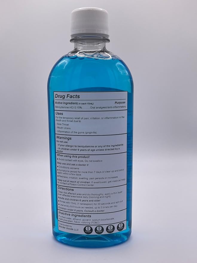 Oral Mouth Rinse &amp Throat Rinse Bucal Bucofarngeo Oral Solution - 360 mL Gentle Formula Chemical Free Alcohol-Free