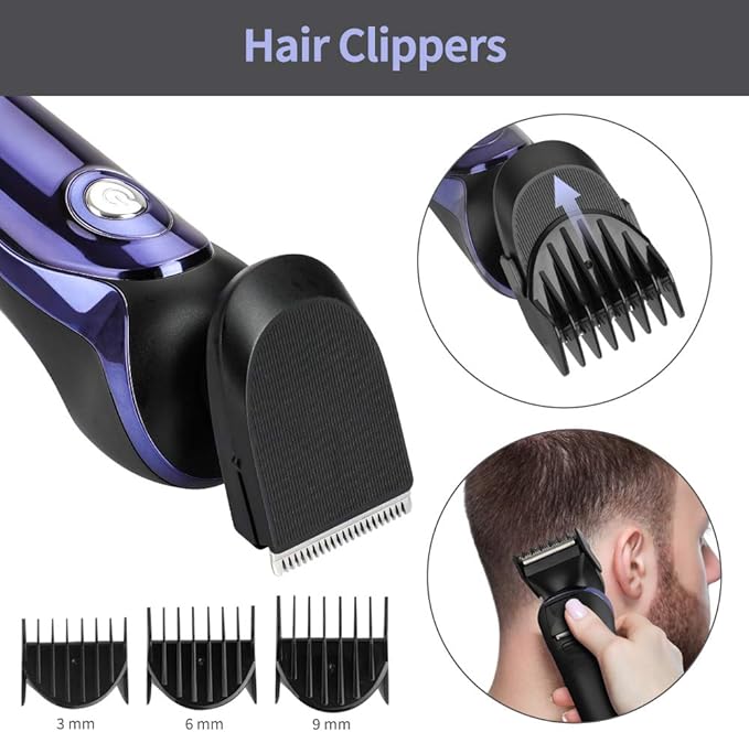 Electric Razor for Men 4 in 1 Rotary Men Shaver Beard Trimmer Electric Shaver Waterproof USB Fast Charging Cordless Beard Nose Hair Trimmer Men Electric Razor Best Gift for Dad Boyfriend