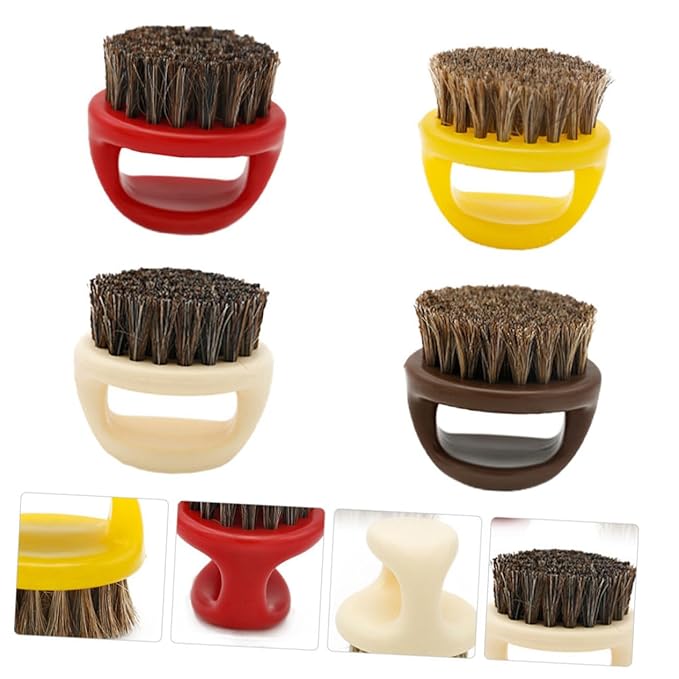 balacoo 8pcs Beard Brush Kit Comb Brush Styling Mustache Portable Handle Horsehair Bristles Soften Skin Ergonomic Design Random Color