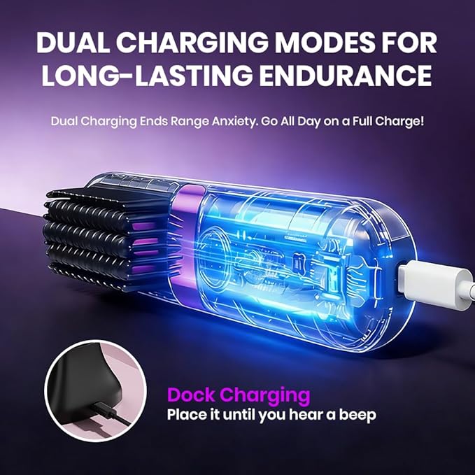 2026 Cordless Hair Straightener Brush200 Million Negative Ionic Portable Hair Straightener Comb for Womenwith LED Display20S Fast HeatingHair Brushs for Travel (Black)