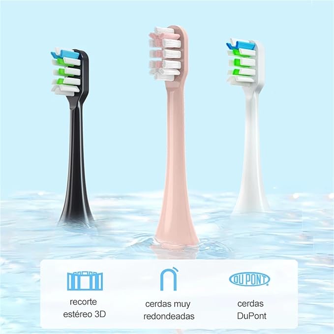 Compatible for SOOCAS - 14PCS Replacement Toothbrush Heads Fit X3S/X3U/X3Pro/D2/D3S/D5 Soft Bristle Nozzles(14 Black- Soft)