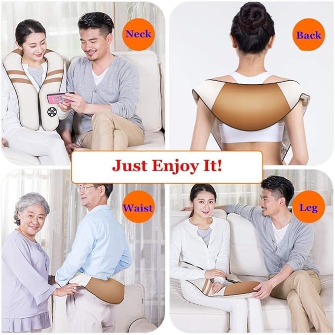 Neck Shoulder Back Massager with Heat - Shiatsu Neck Massager Present for Men/Women/Mom/Dad - Deep Kneading Massage for Neck Back Shoulder Waist Leg Feet and Muscle