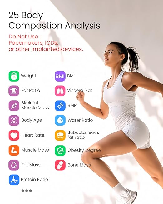 Smart Scale for Body Weight BMI Body Fat Muscle Mass 7-in-1 Large Display Digital Bathroom Scale 25 Body Composition Analysis Sync App Bluetooth 400 lbs - Nexa 3