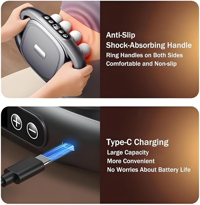Needsary Massager 16-Drive 8-Head Massage Gun Set Quiet Muscle Massage Gun for Back Full Body Electric Muscle Massager for Legs Back Arms Waist Buttocks(Black 16 Head)
