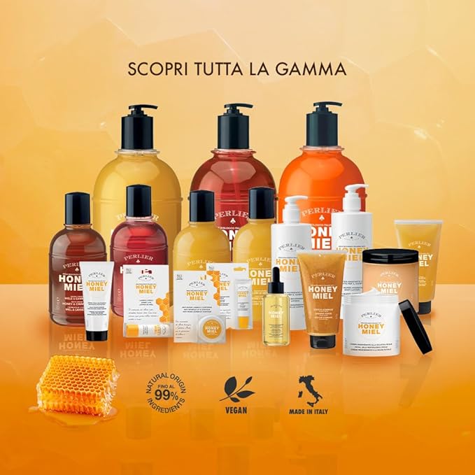 Perlier Honey Miel Bath Cream Honey Elixir 500 ml 16.9 Fl Oz Made in Italy [Italian Import]