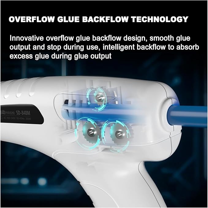 Hot Glue Gun Kit with Sticks Fast Preheating Hot Melt Glue Gun and Sticks Set Heavy Duty Glue gunSmart Reflux Design 3mm Glue Hole Diameter