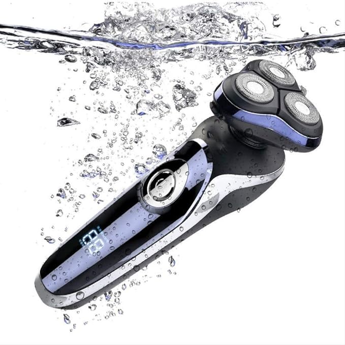 Electric Shavers for Men USB Rechargeable Shaver Waterproof Rotary Electric Shaver Grooming Kit with Hair Clipper Nose Hair Trimmer Facial Brush Dry and Wet Beard Trimme