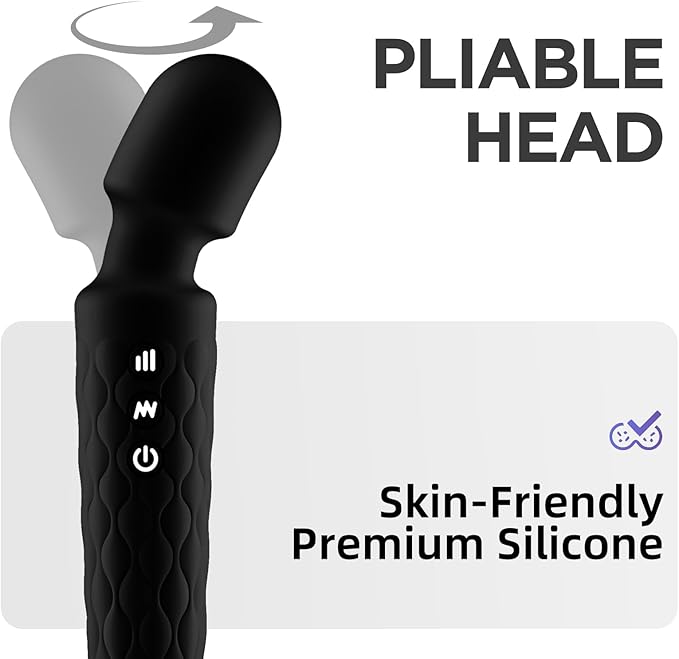 Personal Massager for Women - Quiet Handheld 4-Hour Cordless Percussion Body Massager for Deep Back Relief 8-Speed &amp 20-Mode