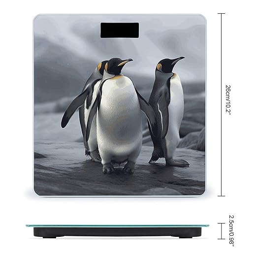 Funny Penguins Bathroom Scale Ultra-Bright Liquid Crystal Screen Weight Scale Accurate Bathroom Body Scales for Body Weight Bathroom Pet Home Bedroom Gift-Giving