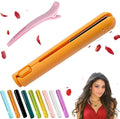 Mini Dual-Purpose Curling Iron for Short Hair 2 in 1 Hair Straightener and Curler Small Hair Straightener Travel USB Curling Wand (Orange)