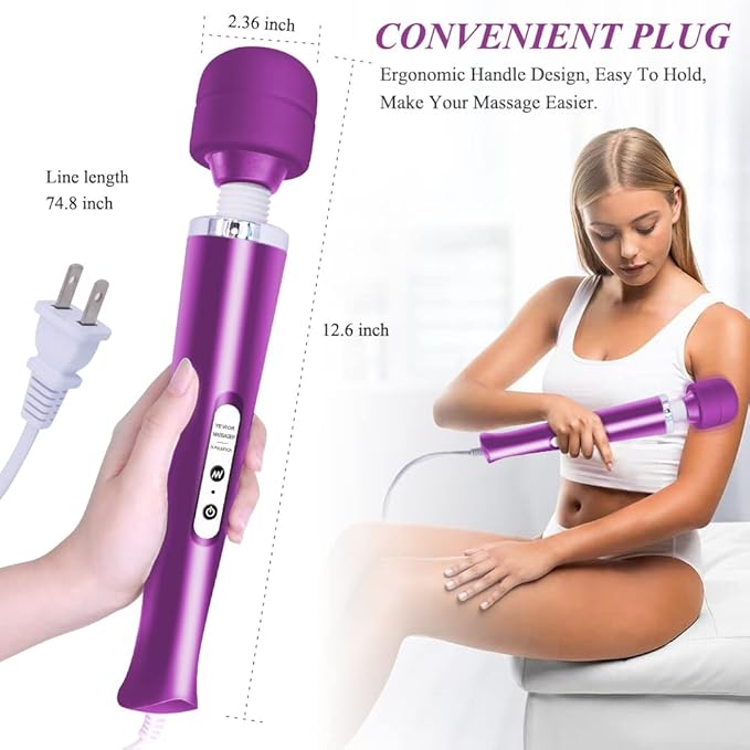 YEVIOR Wired Powerful Handheld Back Massager with 10 Pulse Settings Personal Total Body Therapy Massager for Sports Recovery Muscle Aches Body Pain (Purple)