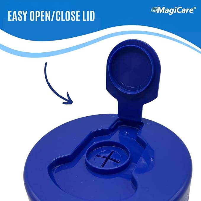 MagiCare 75% Large Alcohol Wipes (2 Canisters) - Alcohol Hand Sanitizing Wipes Unscented - Premium Hand Wipe Sanitizer Wipe - Home Classroom Cleaning Camping - 2 100ct Canisters (200pcs)
