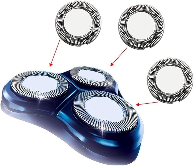 Three Replacement Razor Heads for Razor Blades Compatible for Philips 6844XL、6843XL、6618X、6617X、6616X、6615X、6614X、6613X、6424LC、6423LC