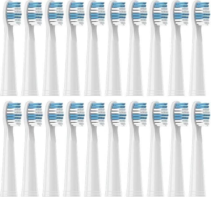 Replacement Brush Heads Compatible for Electric Toothbrushes E1-9/SG2303/SG575 Vacuum Packing(20pcs White)
