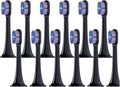 4/8/12/16PCS Compatible for XIAOMI MIJIA T700 Replacement Toothbrush Heads Sonic Electric Vacuum DuPon Soft Bristle Brush(Black purple-12pcs)