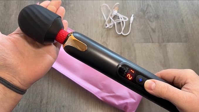 Cordless Electric Back Massager Long Handle Big Handheld Muscle Massager Rechargeable with Multiple Speed Settings