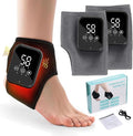 Foot Triple Method Massager Cordless Ankle Wrap Massager with 3 Heat &amp 3 Vibration Modes Portable Rechargeable Foot Pain Relief for Home &amp Office (Gray 2 PCS)