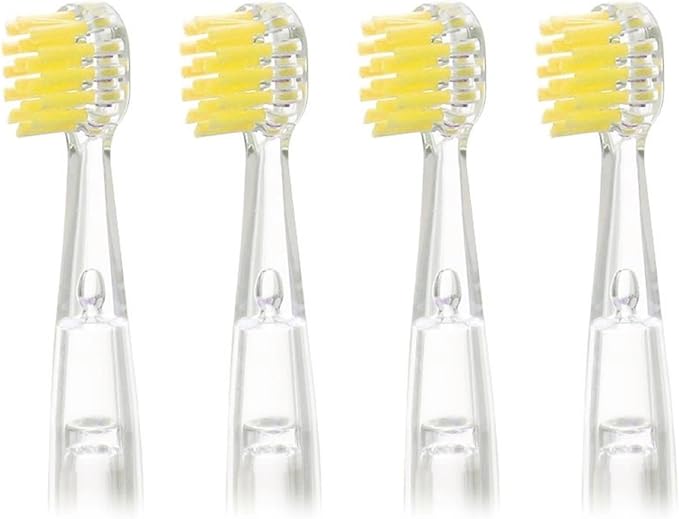 Kids Replacement Toothbrush Heads ForCompatible for Revyline RL025/LANBEIBEI LB-L01 Electric Accessories Nozzles Bristles(4PCS Yellow)