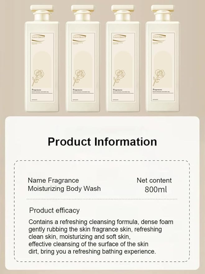 Perfumed Moisturizing Body Wash - SanyeQueen Fragrant Shower Gel Korean Fragrant Moisturizing Body Wash Fragrance Body Wash Scented Body Wash Long-Lasting Fragrance Shower Gel (800ML*1pcs)