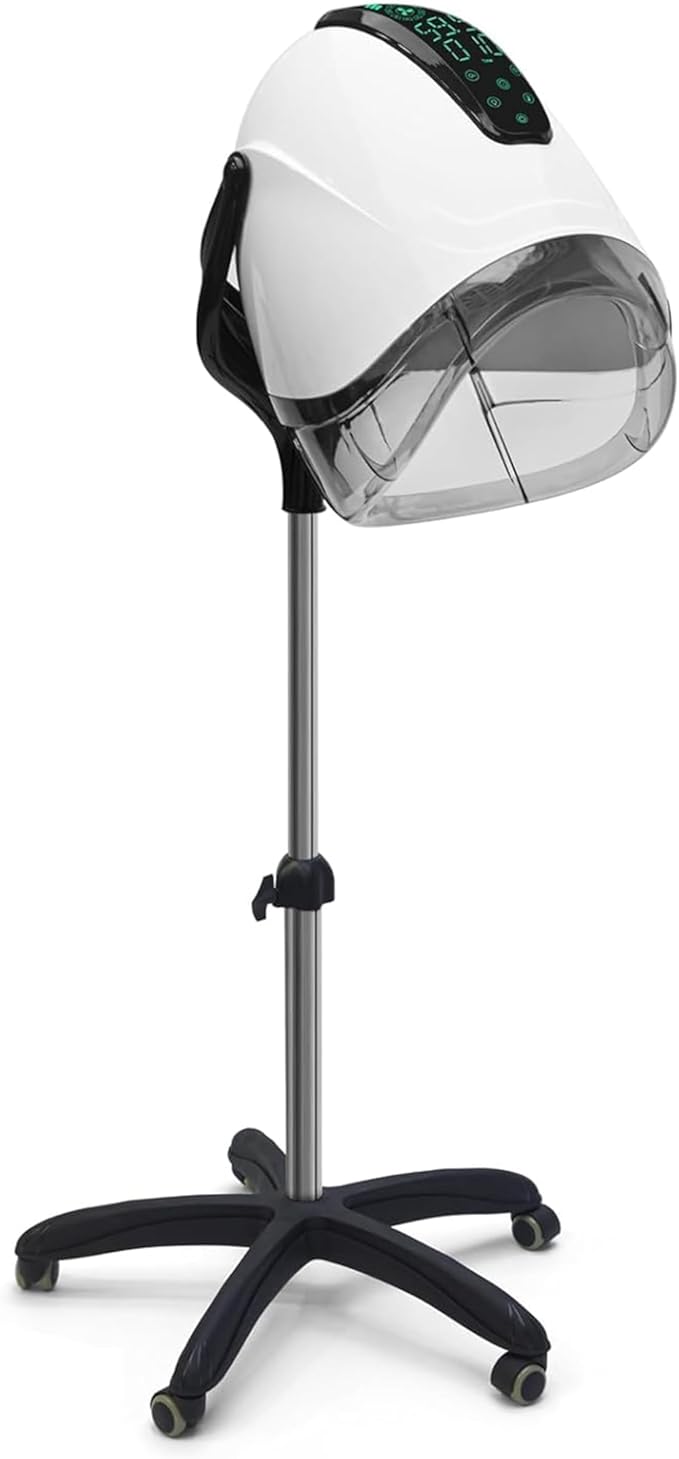 Elitzia Ionic 1000W Professional Hooded Standing Hair Dryer Salon Standard Hair Drying Machine Versatile Styling Professional 8 Mode Operation Heating for Home and Salon ET1717W (White Five Legs)