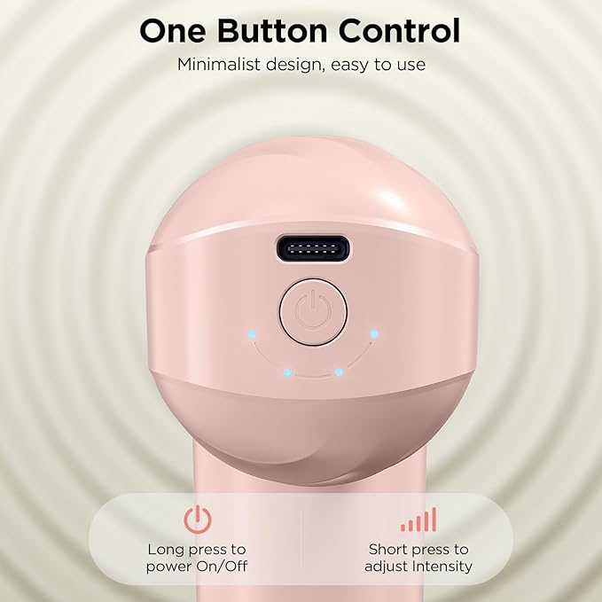 Mini Massage Gun Powerful Handheld Muscle Massager for Muscle Relaxation Deep Tissue Percussion Small Massage Gun Travel Massager with 4 Massage Heads Silent Brushless Motor Pink