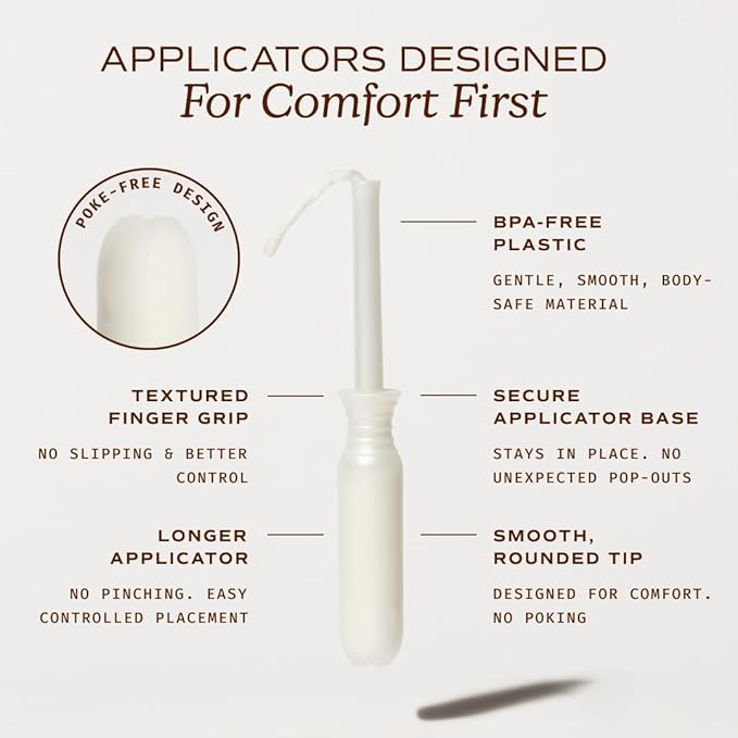 August Light Tampons - 72-Pack 100% Organic Cotton Tampons for Women and Anyone Who Menstruates Non-Toxic Fragrance-Free and Hypoallergenic with Long Applicators (3 Boxes of 24)