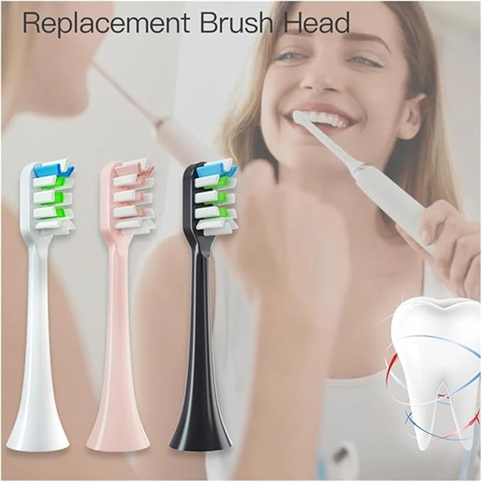 6PCS Compatible for Xiaomi SOOCAS X3 X5 X3U X1 V1 V2 Replacement Head Bristle Sonic Electric Nozzles with Anti-dust Cap(6PCS Black)