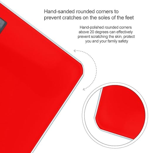 Smart Scale for Body Weight Digital Bathroom Weighing Scale Energy Saving Scale Red