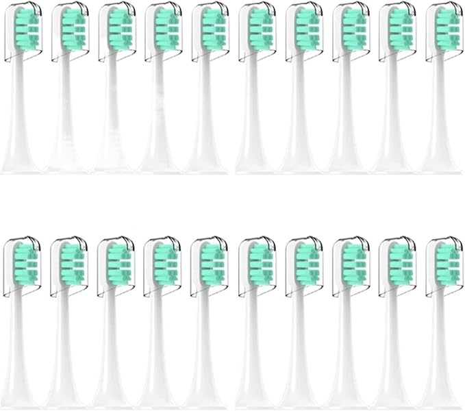 20Pcs Electric Toothbrush Head Compatible for T300 T500 T700 Replacement Universal Suitable(Brown)