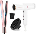 IG INGLAM Titanium Flat Iron Hair Straightener Blow Dryer with Diffuser