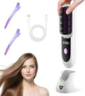 Go Brush Pro Hair Straightener Portable Go Brush Pro Cordless Hair Straightener Comb 3 Temperature Control Settings Rechargeable for Travel and Everyday Use (White)
