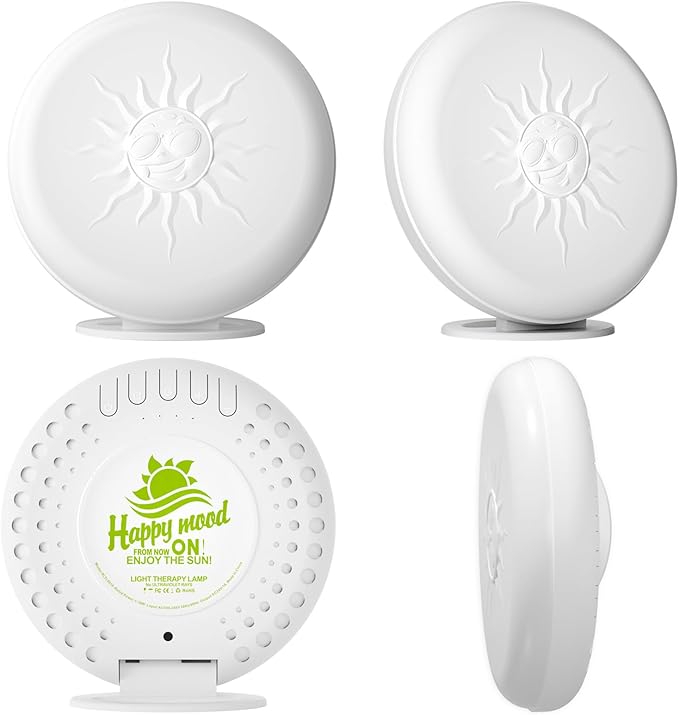 Light Therapy Lamp2 Major FunctionsActivate MoodRelieve HeadacheUV-Free 10000 LUX Treatment Light20-Level Drightness Fine-Tuning 4 TimingsLarge Glossy Rotatable Stand (RLTL00100)