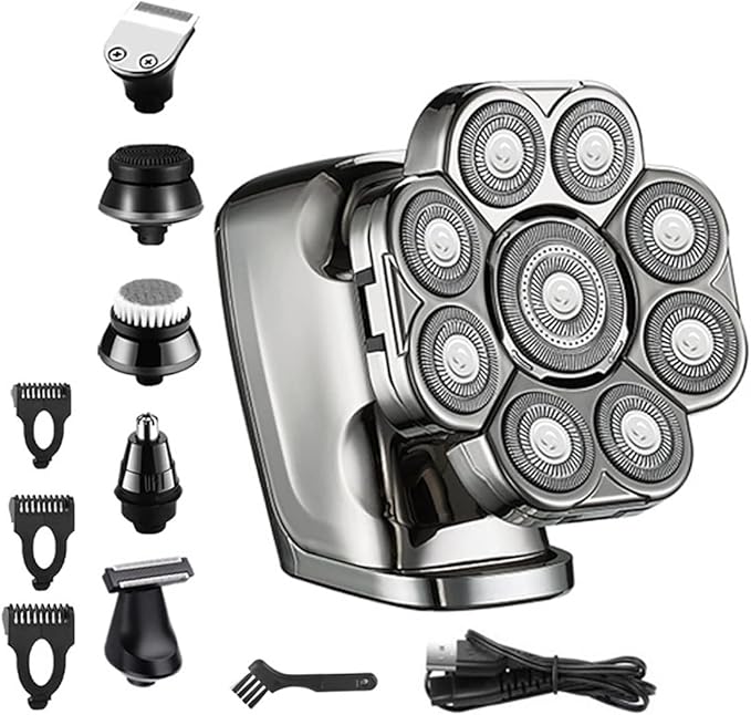 Head Shavers for Bald Men Grooming kit 6in1 Head Electric Shaver for Men Beard Hair Trimmer Facial Razor Body Bald Shaving Machine Wet Dry Rechargeable (Color : 6 in 1)