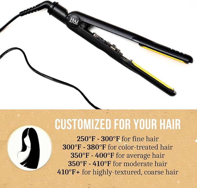 HAI Beauty Concepts Convertible Flat Iron for Women Professional Ceramic Fast Heating Hair Flat Iron with 5 Temperature Levels - Best Hair Straightener for All Hair Types - Gold