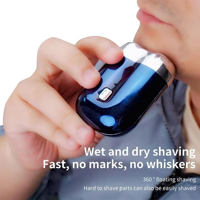 Mini Electric Shaver IPX-7 Waterproof Razor Portable Mini Electric Men's Shaver (Green)