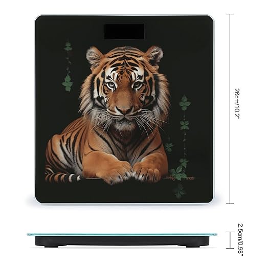 Digital Bathroom Scale for Body Weight Scale with Bright LCD Display High Accuracy Step-On Technology Auto On/Off with Tiger and Paws Digital Scales 400 Lbs /180kg