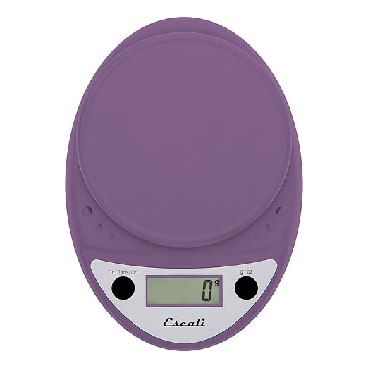 Escali Primo Digital Food Scale Multi-Functional Kitchen Scale and Baking Scale for Precise Weight Measuring and Portion Control 8.5 x 6 x 1.5 inches Lavender