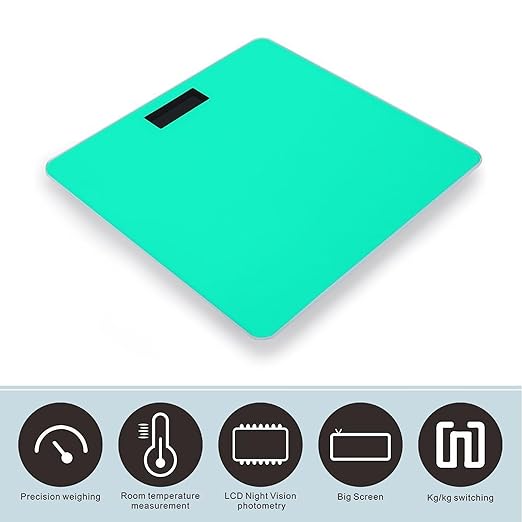 Digital Bathroom Weighing Scale Energy Saving Scale Smart Scale for Body Weight Green Blue