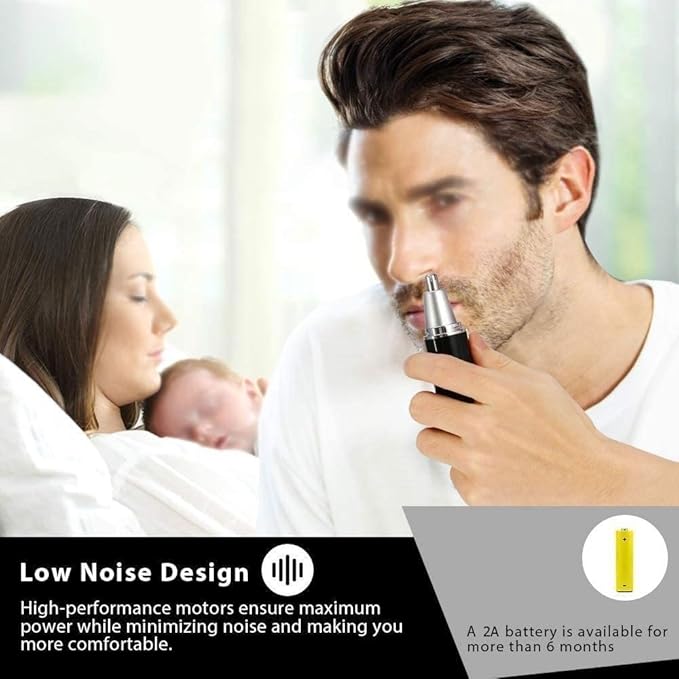 Ear and Nose Hair Trimmer Battery-Operated Electric Eyebrow Trimmer Portable Facial Hair Trimmers Shaver Clipper for Travel Hotel Bathroom Easy Cleansing