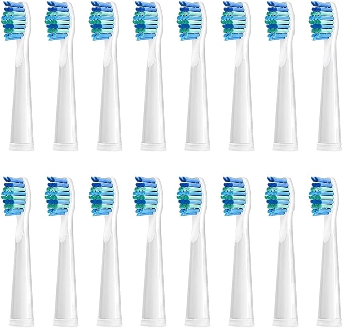 Electric Toothbrush Replacement Heads Compatible for SG910/507/958/515/949/575/55116pcs(16pcs White B)
