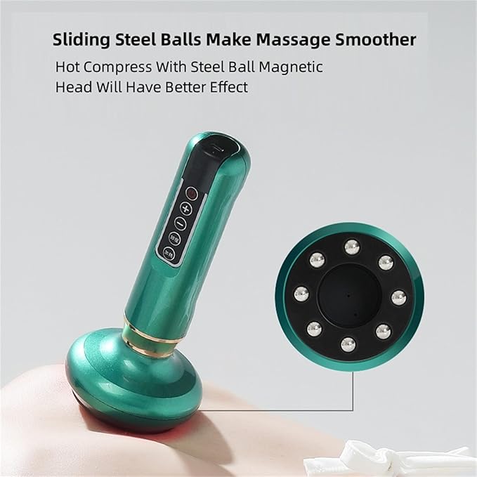 LELEBEAR Handheld Cellulite Massager 12 Levels Adjustable Massager Cordless Rechargeable Vibrating Massager for Arms Legs Back (White)